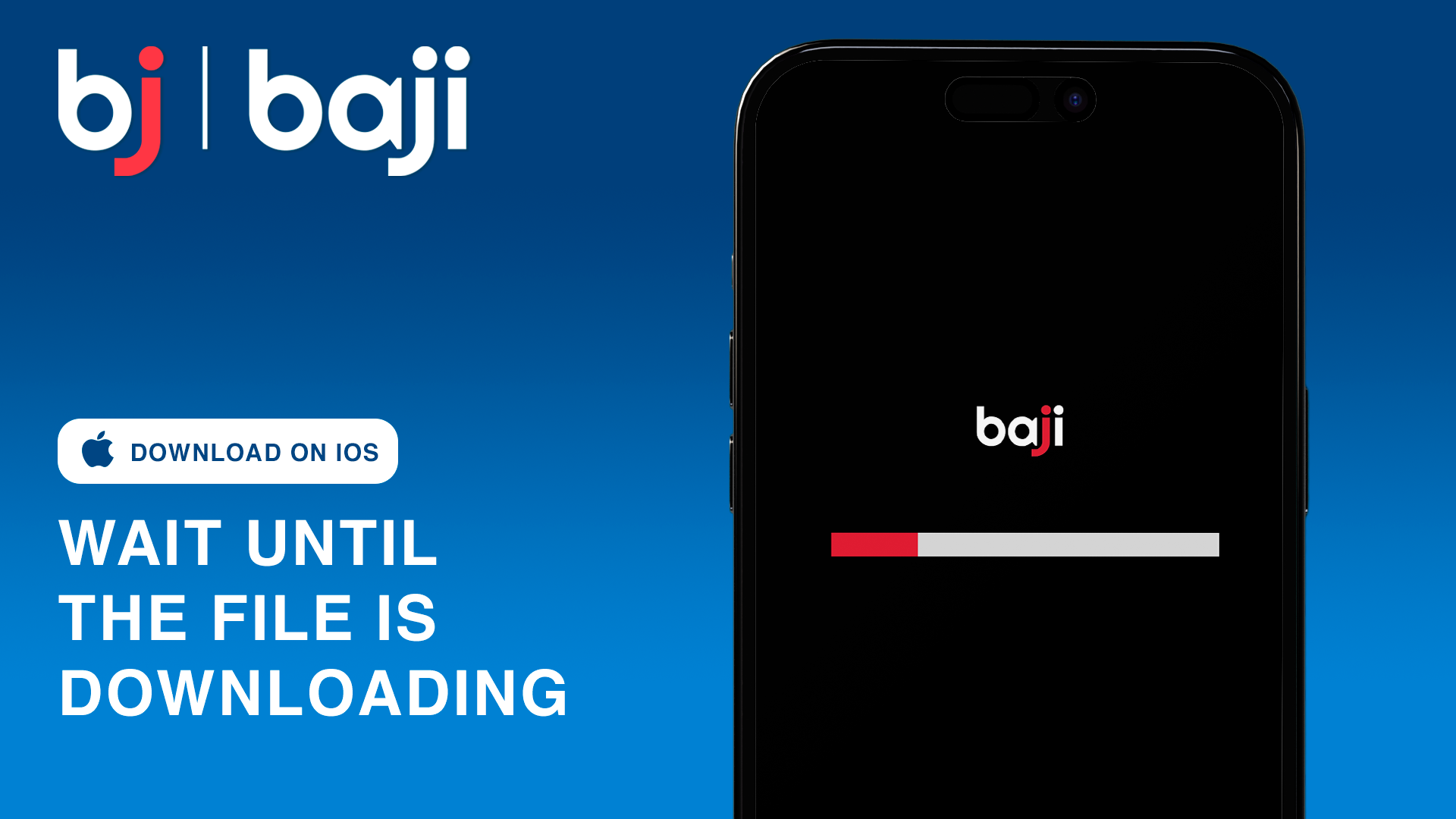 Wait for the Baji Casino iOS app to finish downloading