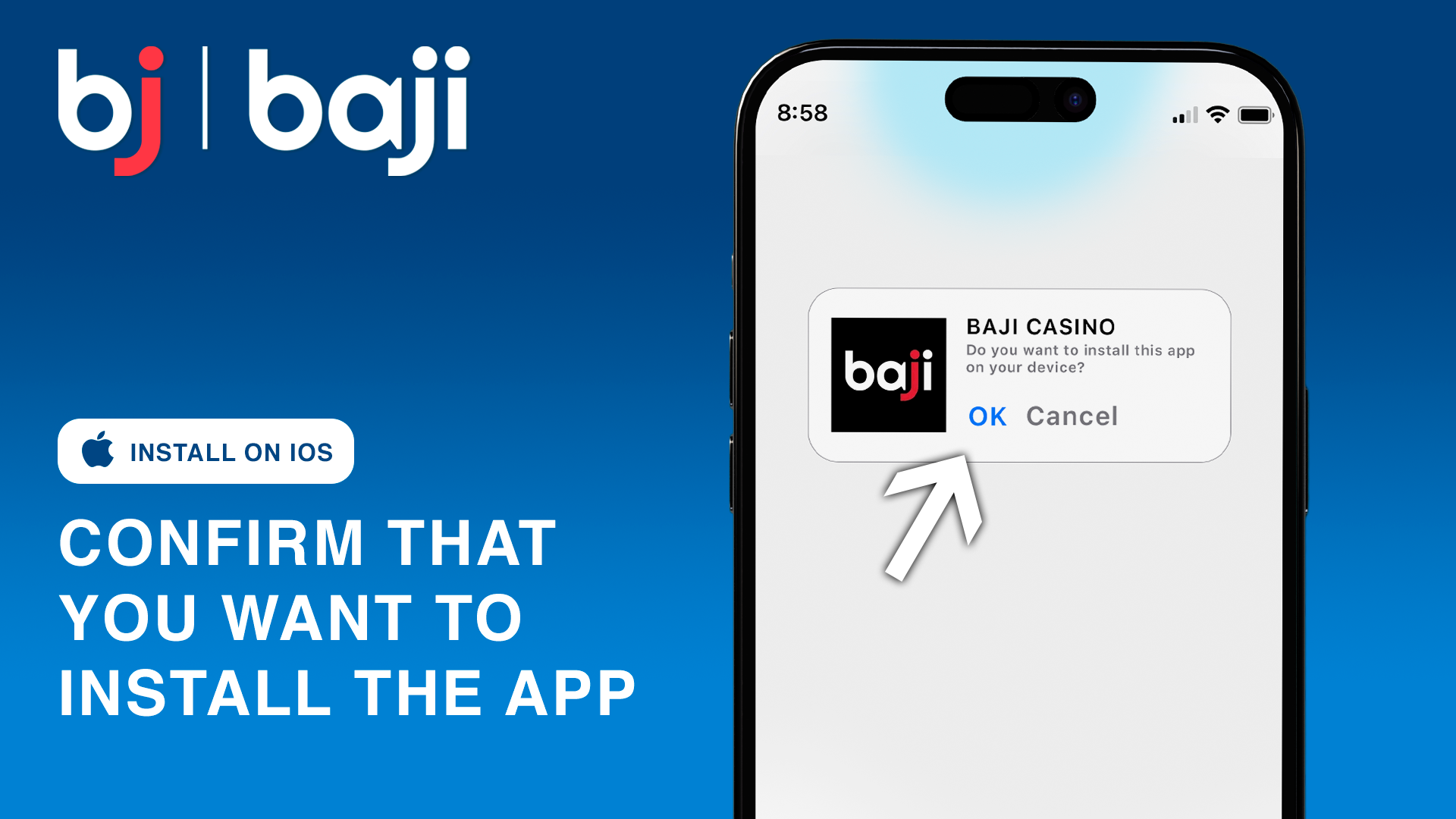 Confirm the Baji app installation on your iOS device