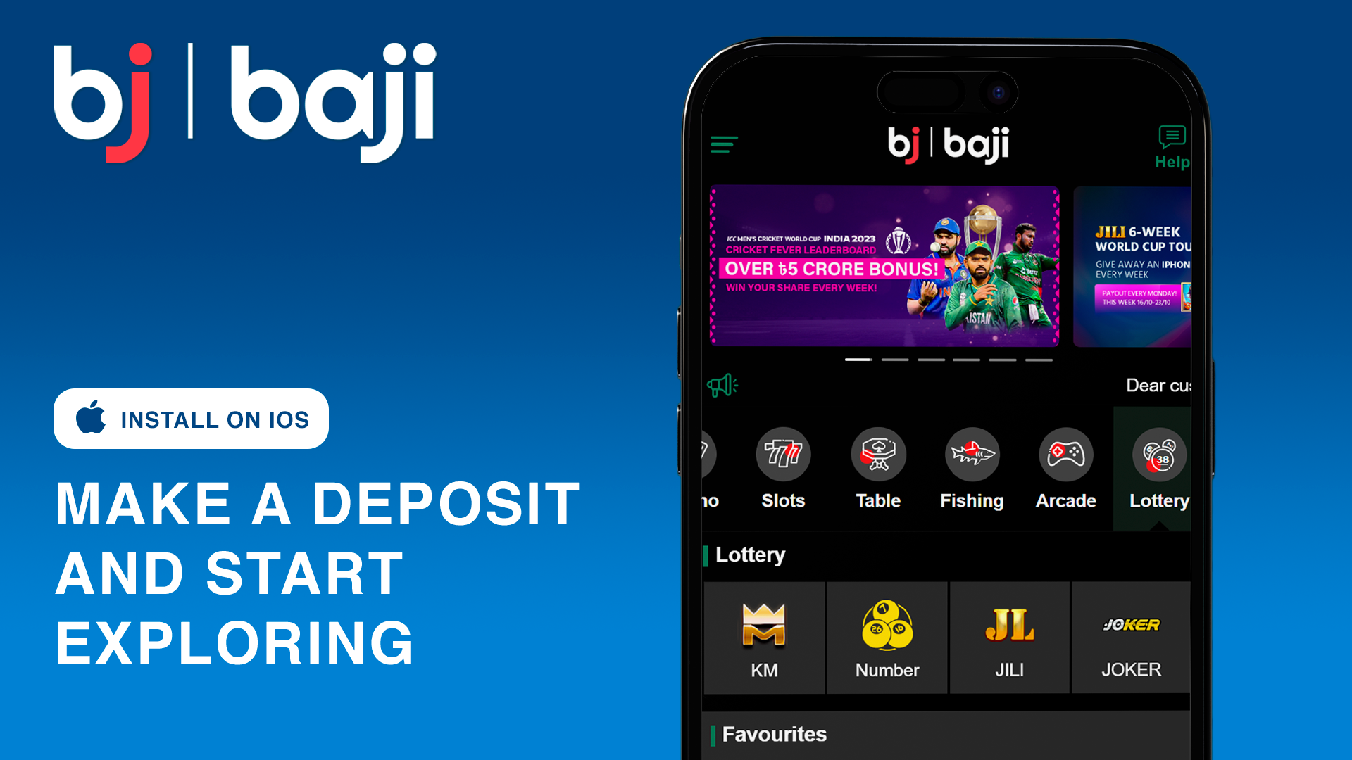 Make your first deposit and begin exploring everything the Baji iOS app has to offer.