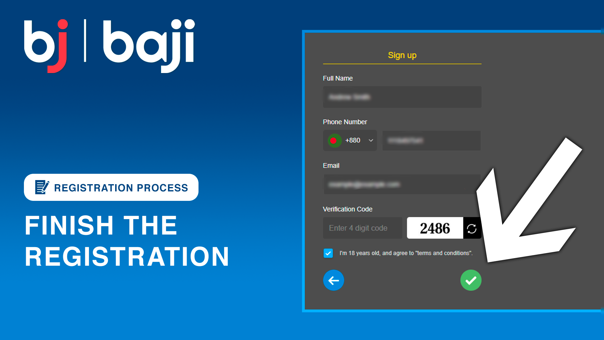 Finalize your registration by clicking the green confirmation button.