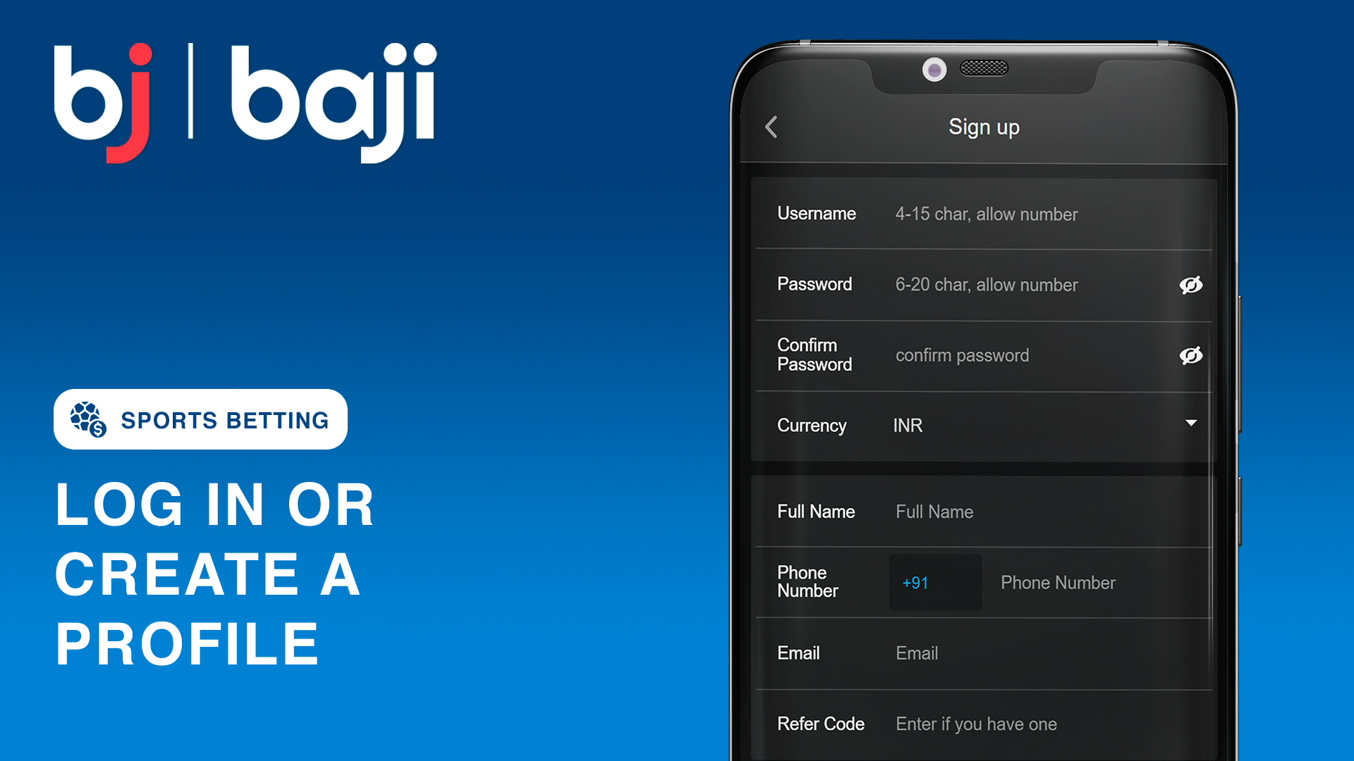 Sign in to your existing account or register a new profile to access the Baji Bangladesh platform.