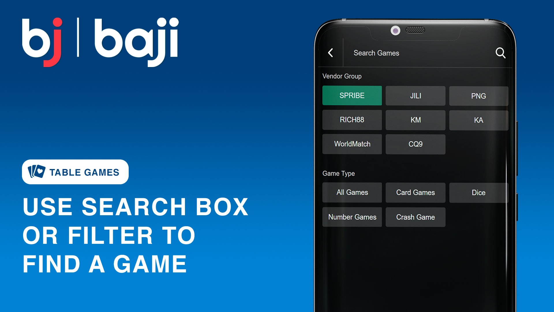 Utilize search and filter tools to find your favorite table games