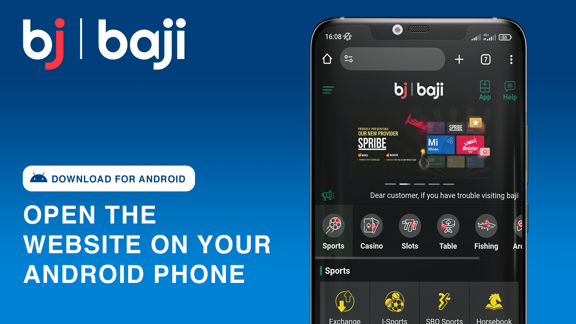 Launch the Baji Mobile App page to begin the download process