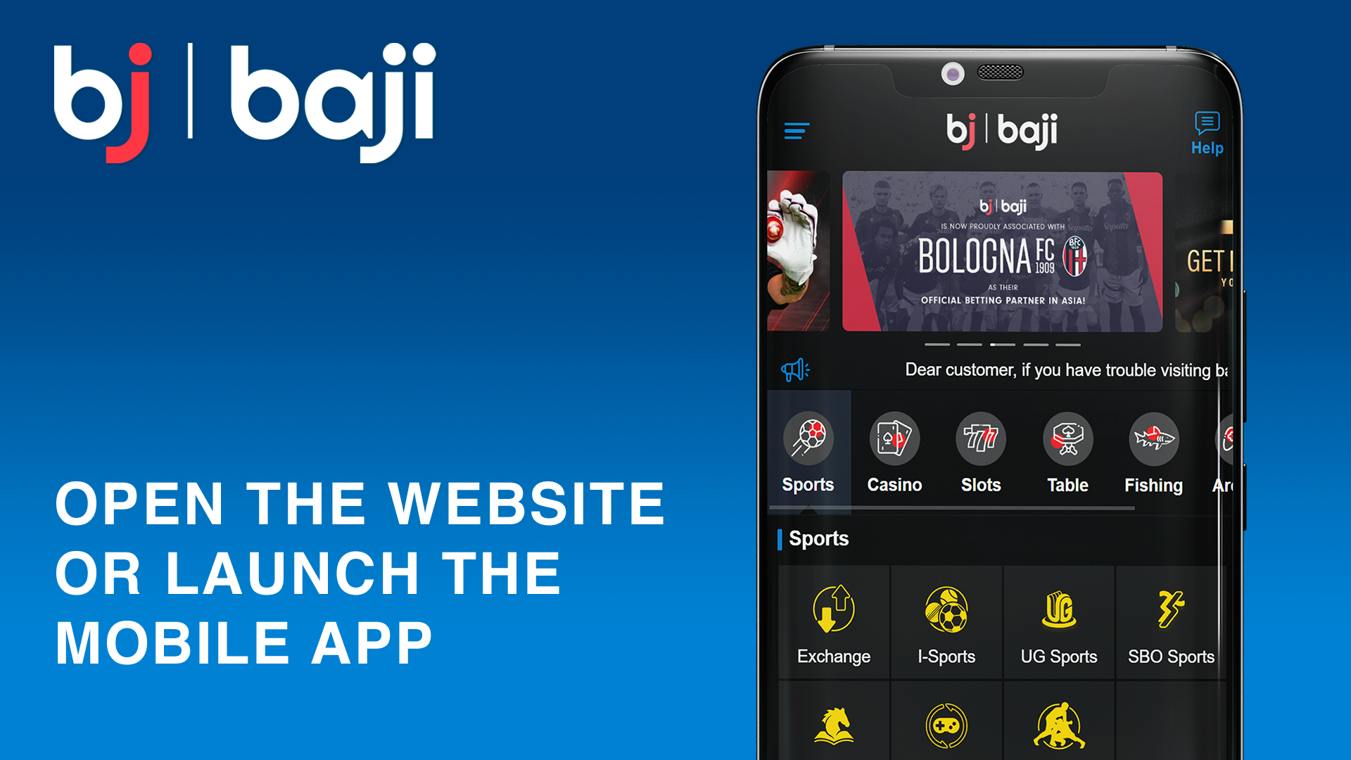 Visit the official site or open the Baji app to get started