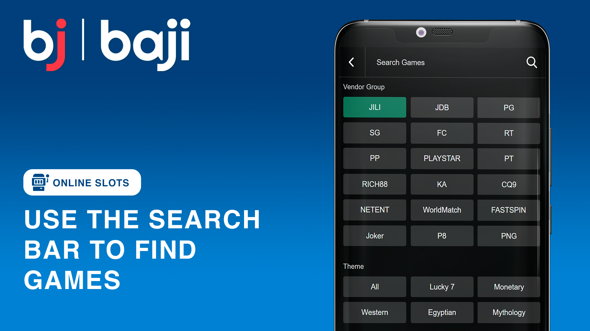 Use the search tool to locate a specific slot game