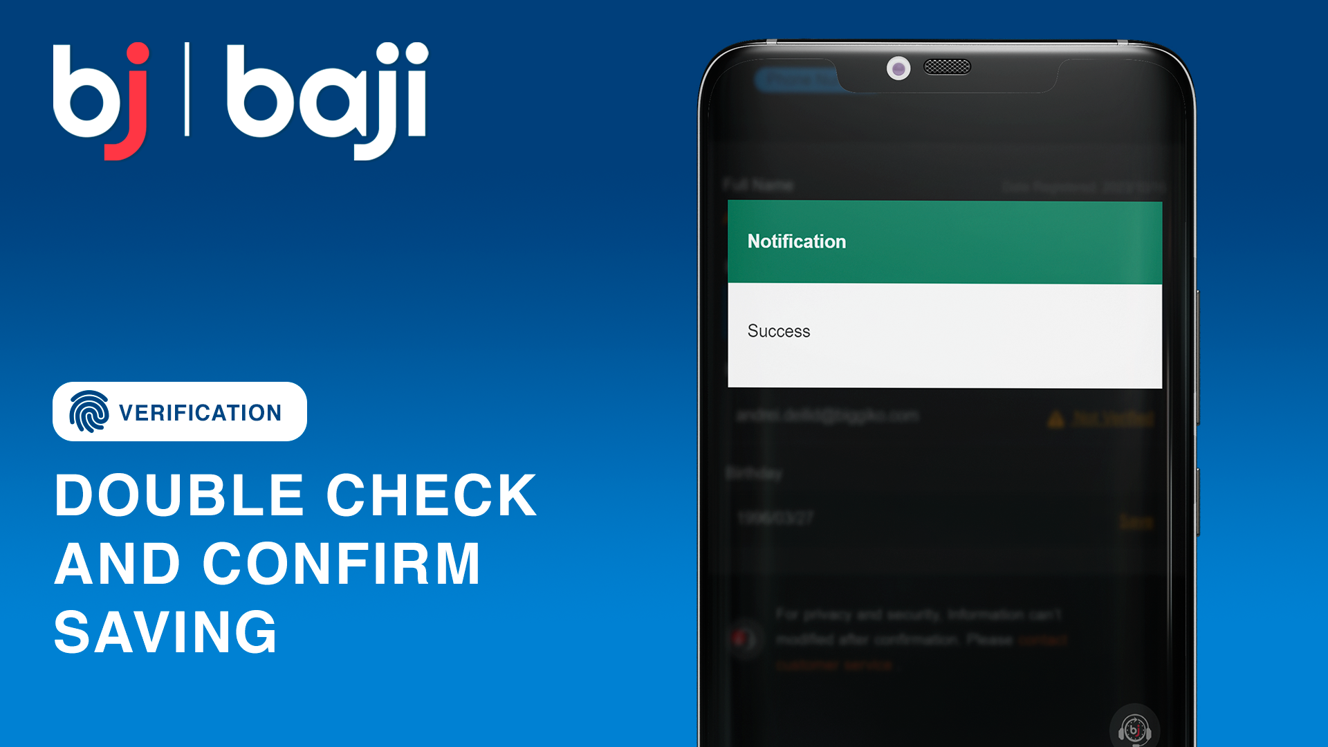 Review your details and complete the verification