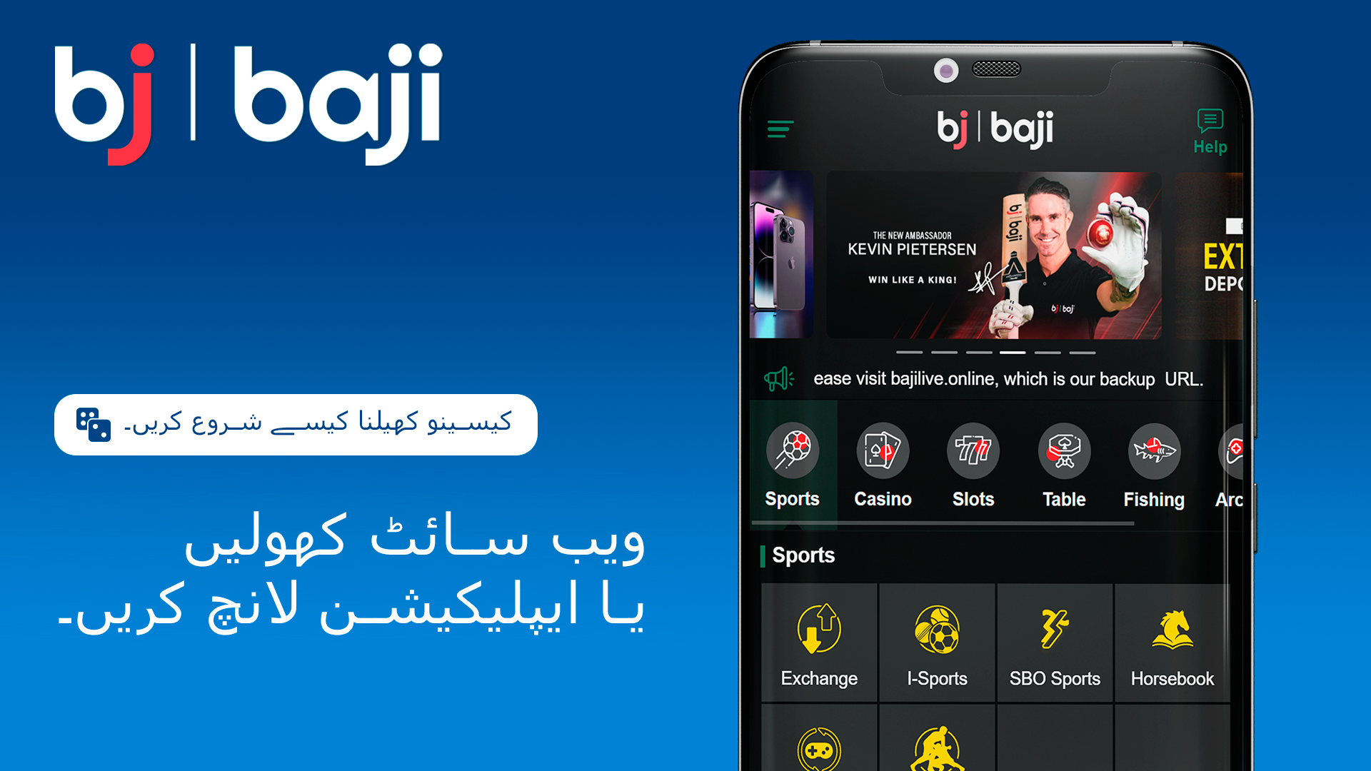 Begin by launching the Baji app or visiting the official website.