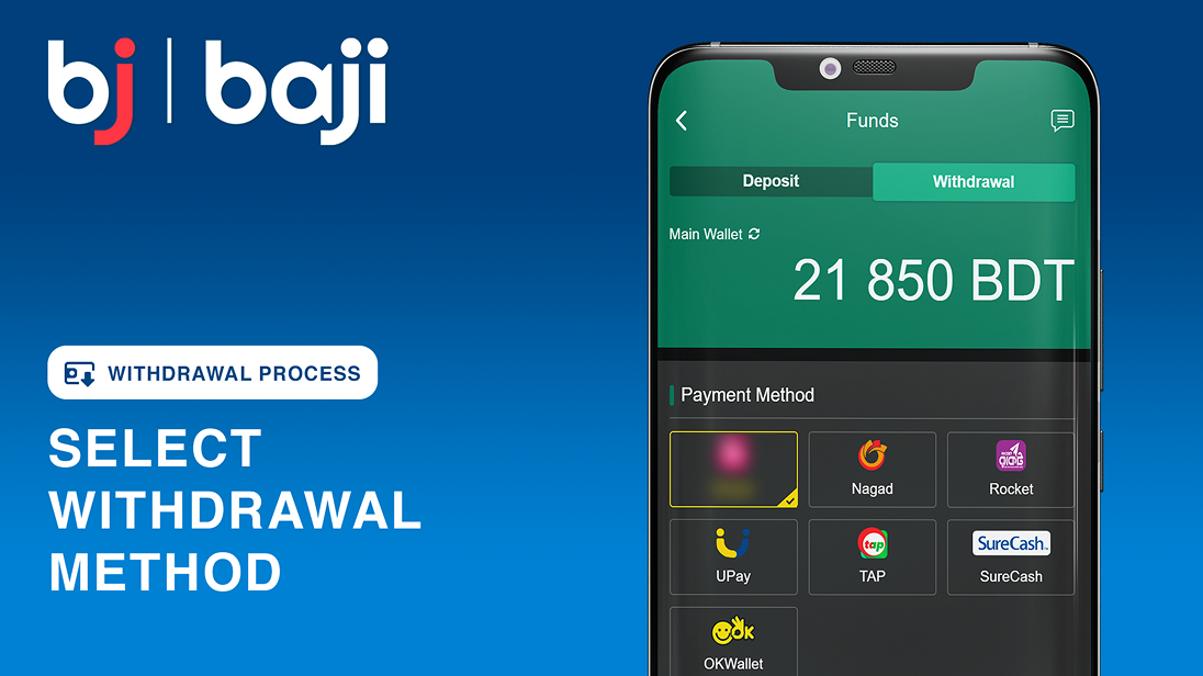 Choose your preferred payout method - Baji Casino and Betting
